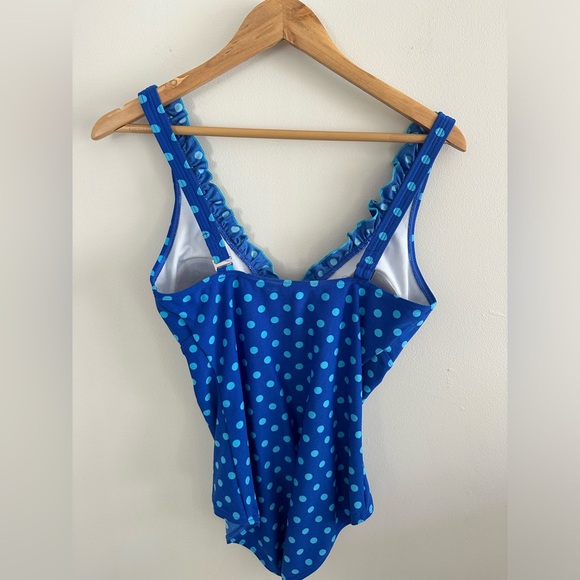 Vintage gabar polka dot bow one piece retro swim suit size 12 - Picture 7 of 7